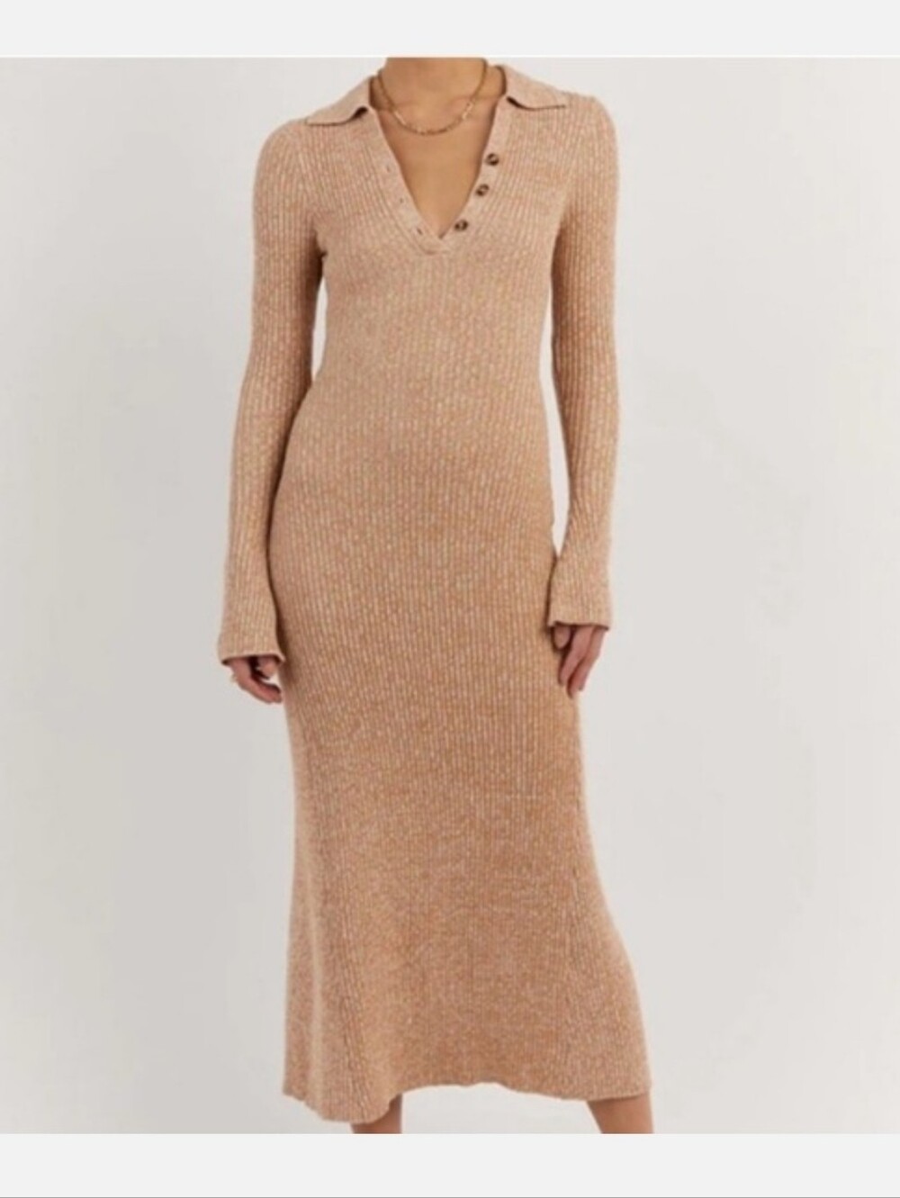 DISSH STELLA OAT MARLE COLLAR MIDI DRESS